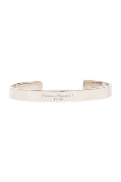 Maison Margiela Logo Engraved Bangle Bracelet In Metallic