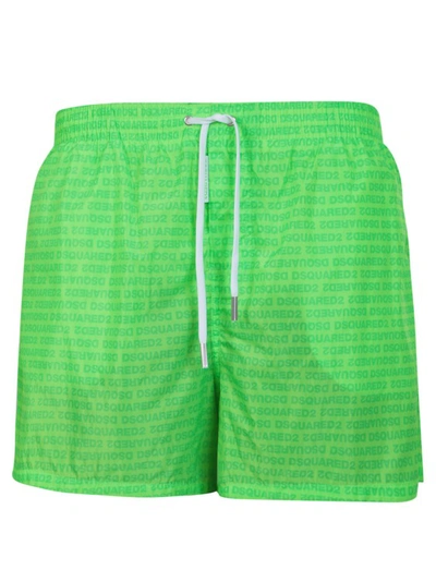 Dsquared2 Drawstring Swimming Shorts In Green