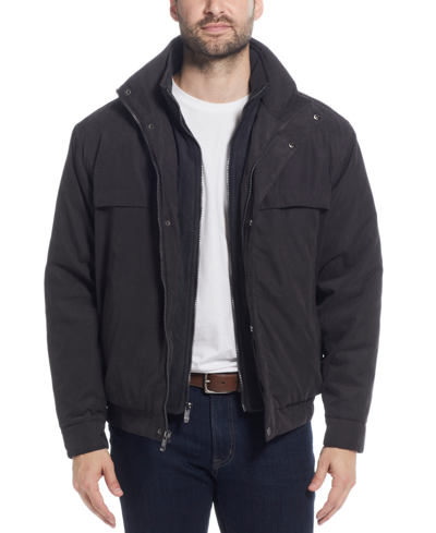 Weatherproof Men's Microfiber Poly Filled Bomber Jacket In Zinc