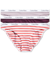 Calvin Klein Women's Carousel Cotton 3-pack Bikini Underwear Qd3588 In Purple Assorted