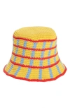 Memorial Day Plaid Crochet Bucket Hat In Primary