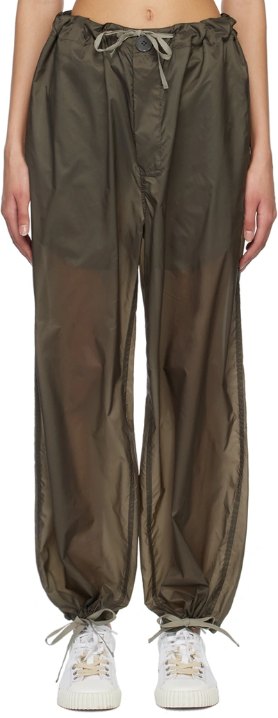 Maison Margiela Wide Leg Drawstring Cuff Trousers In Grey