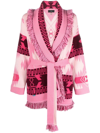 Alanui Icon Jacquard Cashmere Cardigan In Pink