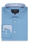 Report Collection Slim Fit 4-way Stretch Dress Shirt In Blue 40
