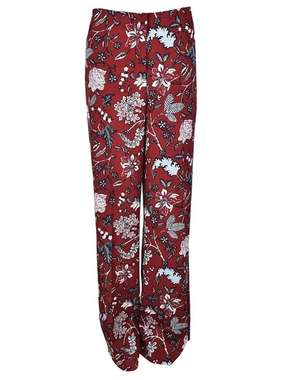 Diane Von Furstenberg Wide Leg Trousers In Red Multicolor