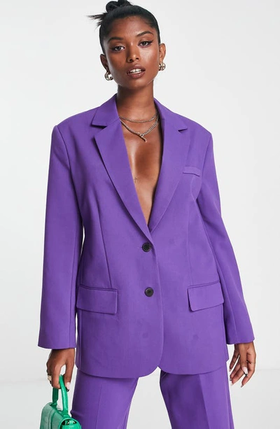 Asos Design Extreme Oversized Suit Blazer In Purple