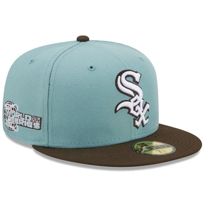 New Era Men's  Light Blue, Brown Chicago White Sox 2005 World Series Beach Kiss 59fifty Fitted Hat In Light Blue,brown