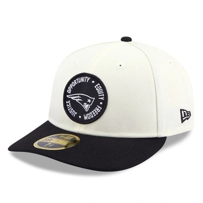 New Era Cream/black New England Patriots 2022 Inspire Change  59fifty Low Profile Fitted Hat In Cream,black
