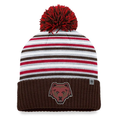Top Of The World Brown Brown Bears Dash Cuffed Knit Hat With Pom