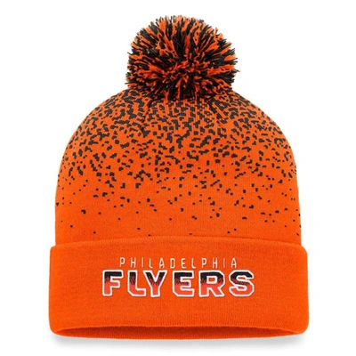 Fanatics Branded Orange Philadelphia Flyers Iconic Gradient Cuffed Knit Hat With Pom