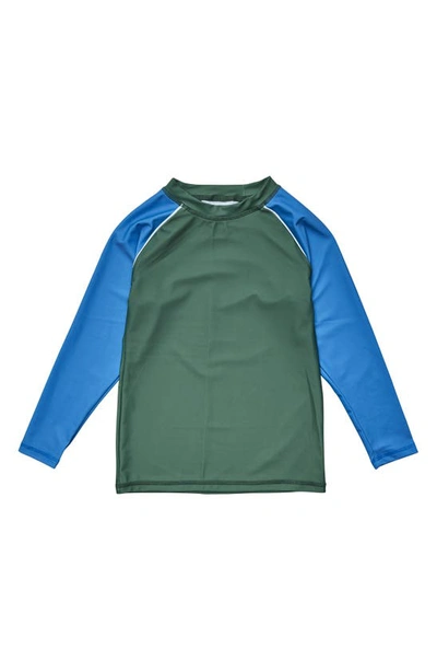 Snapper Rock Kids' Little Boy's & Boy's Surf Safari Long-sleeve Rash Top In Blue Green