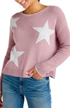 Splendid Frances Intarsia Crewneck Sweater In Rose Quartz
