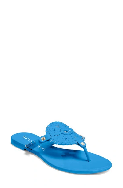 Jack Rogers Georgica Womens Jelly Man Made Thong Sandals In Blue