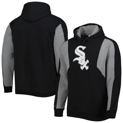 Mitchell & Ness Men's  Black, Gray Chicago White Sox Colorblocked Fleece Pullover Hoodie In Black,gray