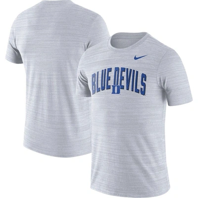 Nike White Duke Blue Devils Game Day Sideline Velocity Performance T-shirt