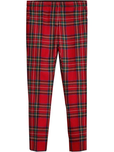 Burberry Tartan Tailored Trousers In Red