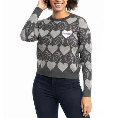 Lusso Charcoal Golden State Warriors Basketball Love Swarovski Crystal Intarsia Pullover Sweater
