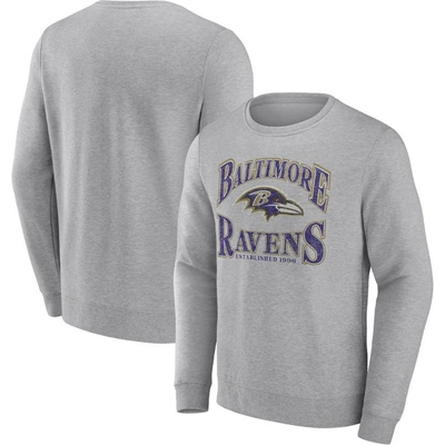 Fanatics Branded Heathered Charcoal Baltimore Ravens Playability Pullover Sweatshirt