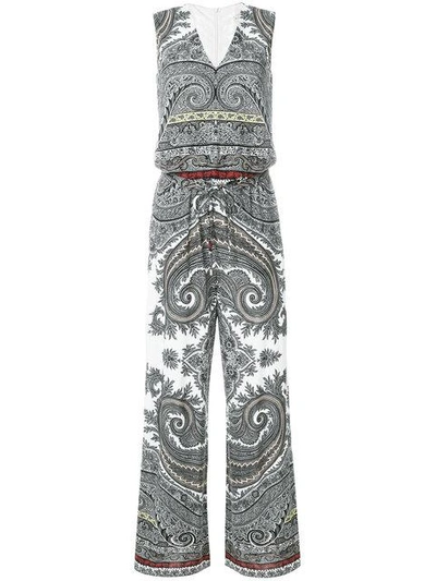 Etro Printed Jumpsuit In White