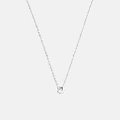 Coach Outlet Signature Crystal Cluster Necklace In Silver