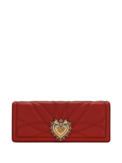 Dolce & Gabbana Devotion Leather Crossbody Bag In Red