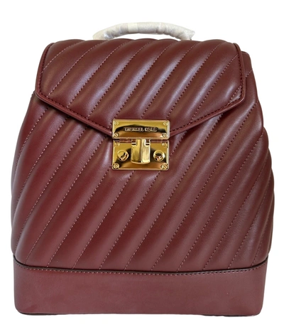 Michael Kors Women's Rose Vegan Leather Chain Ackpack In Merlot/ Brown