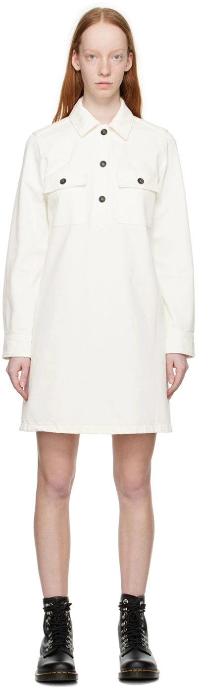 A.p.c. Mia Cotton-twill Shift Dress In White