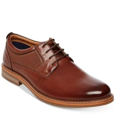 Steve Madden Men's Oakes Plain-toe Oxfords Men's Shoes In Cognac Leather