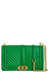 Rebecca Minkoff Love Chevron Quilted Leather Crossbody Bag In Envy