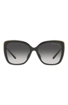 Michael Kors East Hampton 56mm Square Sunglasses In Black