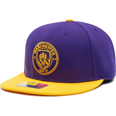 Fan Ink Purple/yellow Manchester City America's Game Fitted Hat