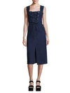 Chloé Lace Front Denim Dress In Stoned