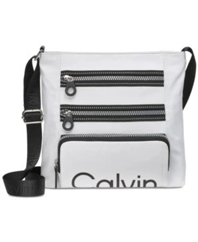 Calvin Klein Athleisure Medium Crossbody In White/black