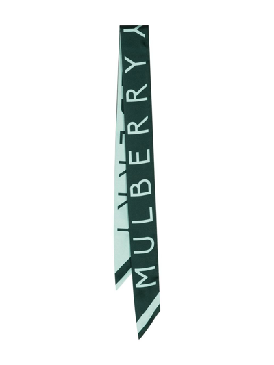 Mulberry Logo-print Skinny Scarf In Multi