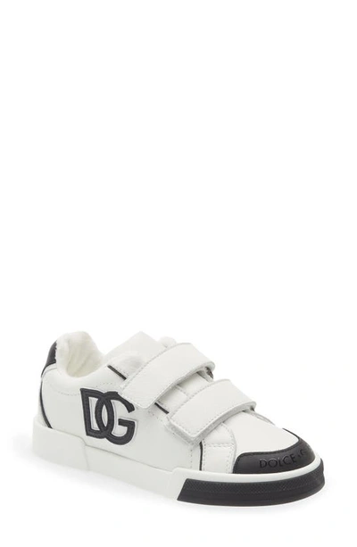 Dolce & Gabbana Kids' Logo-patch Low-top Sneakers In White