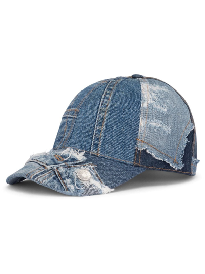 Dolce & Gabbana Denim-patchwork Hat In Multicolor