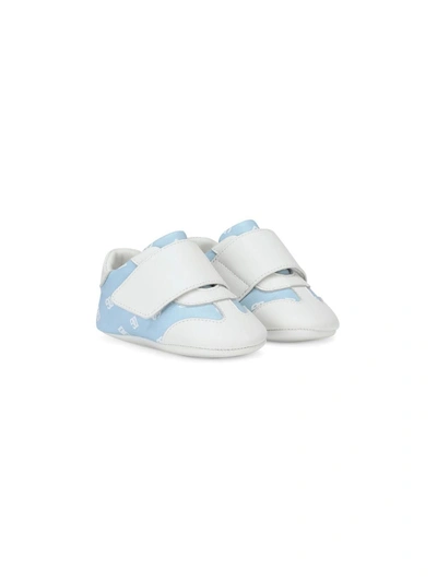 Dolce & Gabbana Babies' Logo-print Touch-strap Sneakers In Blue