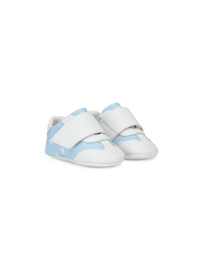 Dolce & Gabbana Babies' Logo-print Touch-strap Trainers In Blue