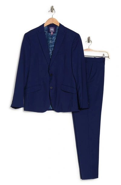 Savile Row Co Brixton Navy Blue Two Button Peak Lapel Suit
