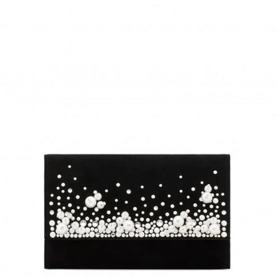 Giuseppe Zanotti - Black Suede Clutch With Crystals Vanessa