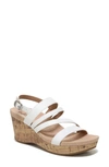Lifestride Discover Wedge Sandal In White Faux Leather