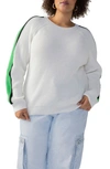 Sanctuary Summit Stripe Sleeve Sweater In White