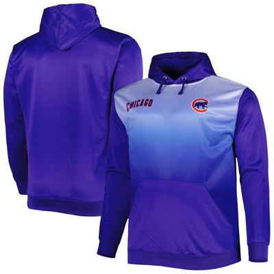 Profile Royal Chicago Cubs Fade Sublimated Fleece Pullover Hoodie