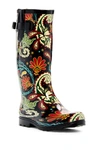 Nomad Puddles Waterproof Rain Boot In Black Paisley