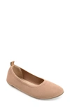 Journee Collection Jersie Knit Ballet Flat In Tan