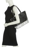 Patrizia Luca Two Tone Geo Tote Bag In M.black/ Silver