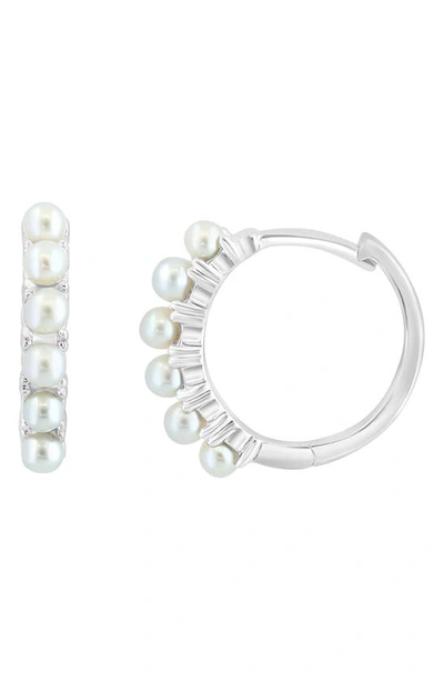 Effy Sterling Silver 5-5.5mm Freshwater Pearl Hoop Earrings In White