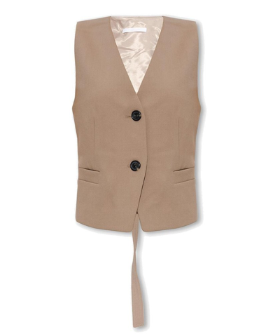 Helmut Lang Tux 背心 – 灰褐色 In Beige