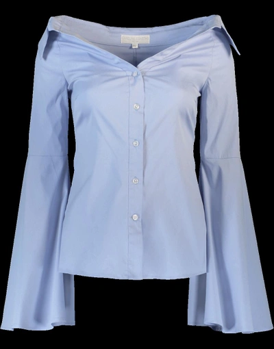 Caroline Constas Persephone Off Shoulder Blouse In Frnchblu