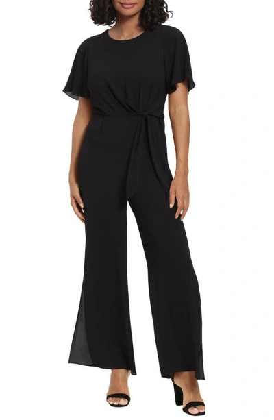 London Times Flutter Sleeve Wide Leg Jumpsuit In Black ModeSens